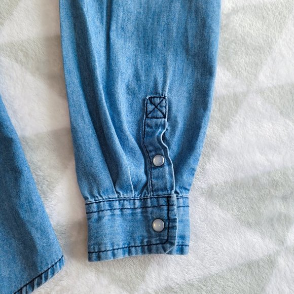 JAPNA Cotton Lightweight Classic Blue Shirt, Long Sleeve Casual Shirt, Size S - Picture 5 of 9